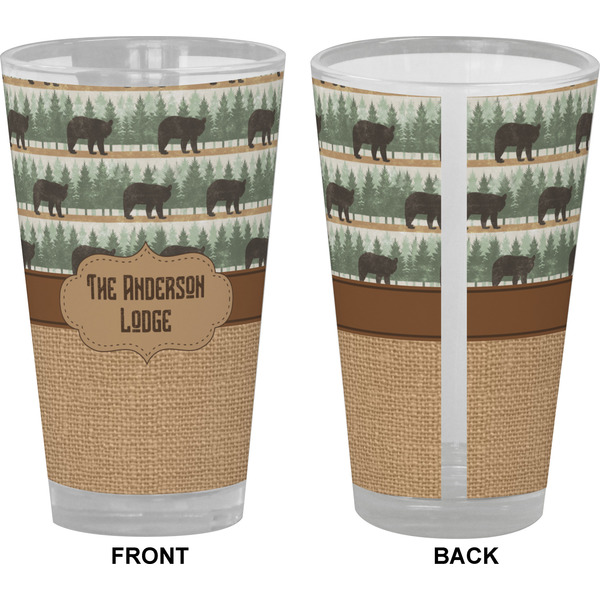 Cabin Pint Glass - Full Color - Front & Back Views