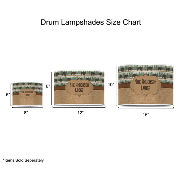 Cabin Drum Lampshades - Sizing Chart