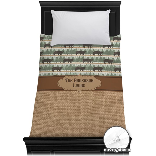 Custom Cabin Duvet Cover - Twin (Personalized)