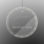 Cabin Engraved Glass Ornament - Round (Personalized)