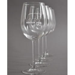 Cabin Wine Glasses (Set of 4) (Personalized)