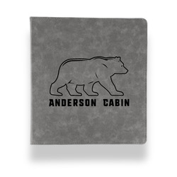 Cabin Leather Binder - 1" - Grey (Personalized)
