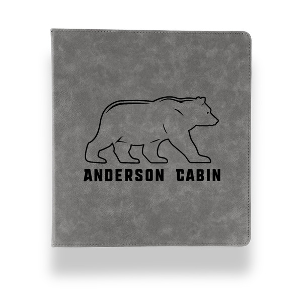 Cabin Leather Binder - 1" - Grey - Front View