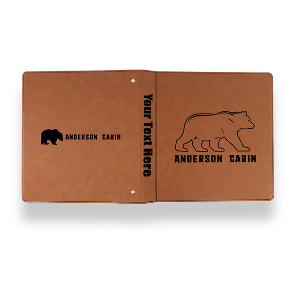 Cabin Leather Binder - 1" - Rawhide - Back Spine Front View