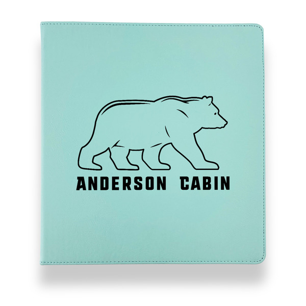 Custom Cabin Leather Binder - 1" - Teal (Personalized)