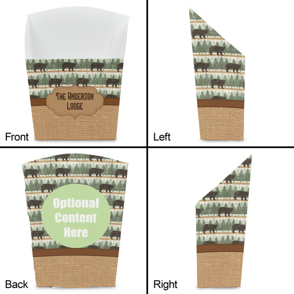 Cabin French Fry Favor Box - Front & Back View