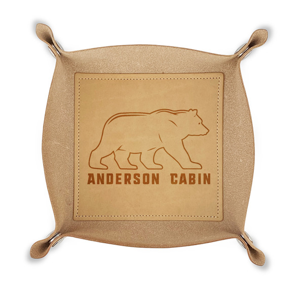 Custom Cabin Genuine Leather Dice Tray (Personalized)