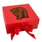Cabin Gift Boxes with Magnetic Lid - Red - Front