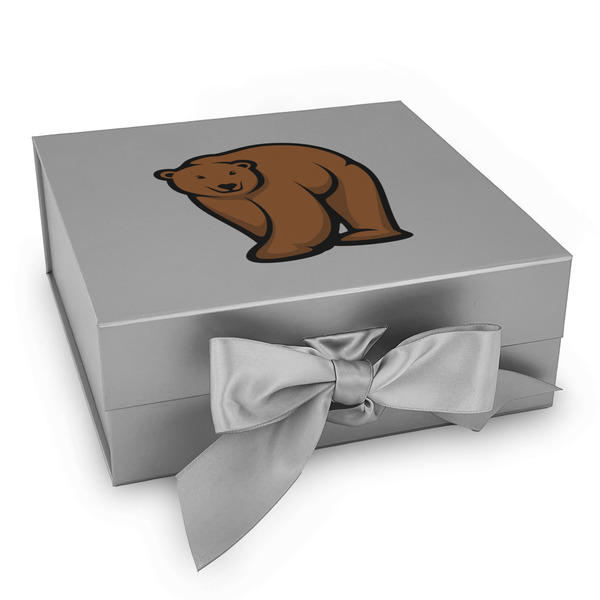 Custom Cabin Gift Box with Magnetic Lid - Silver
