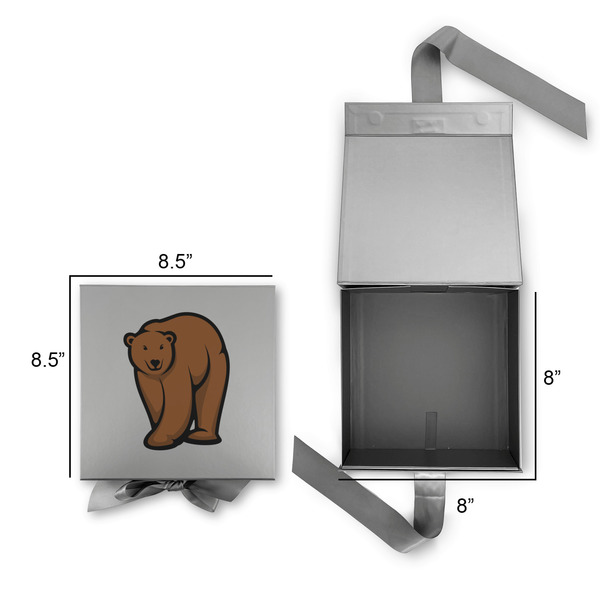 Cabin Gift Boxes with Magnetic Lid - Silver - Open & Closed