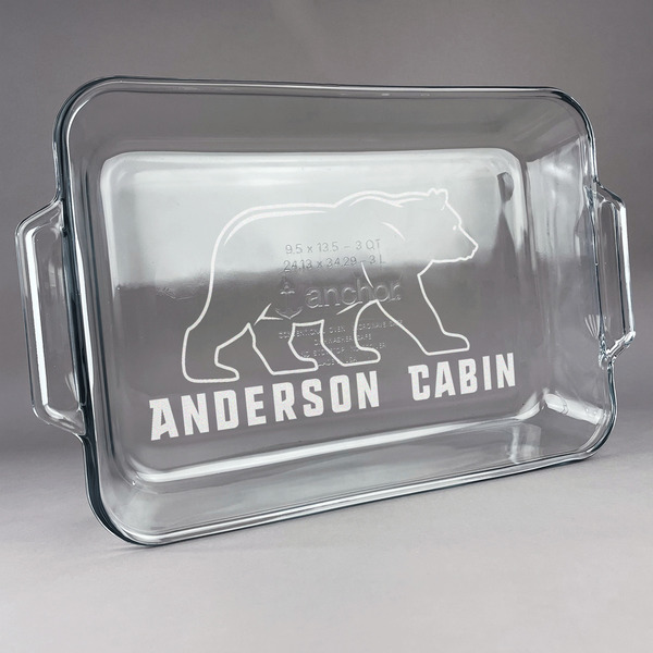 Custom Cabin Glass Baking Dish with Truefit Lid - 13in x 9in (Personalized)