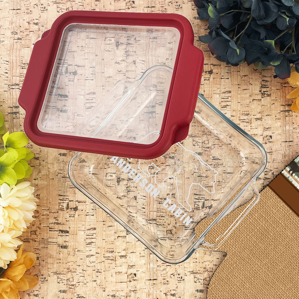Cabin Glass Cake Dish - LIFESTYLE (8x8)