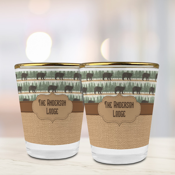 Cabin Glass Shot Glass - with gold rim - LIFESTYLE