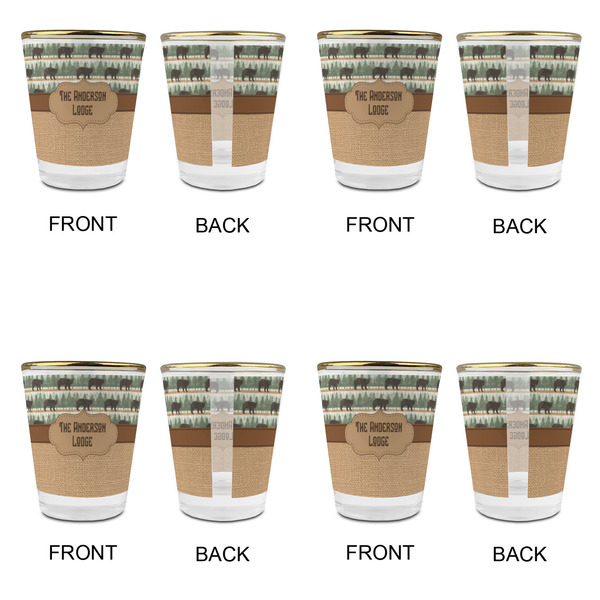 Cabin Glass Shot Glass - with gold rim - Set of 4 - APPROVAL