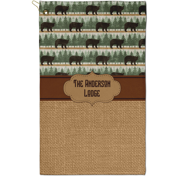 Custom Cabin Golf Towel - Poly-Cotton Blend - Small w/ Name or Text