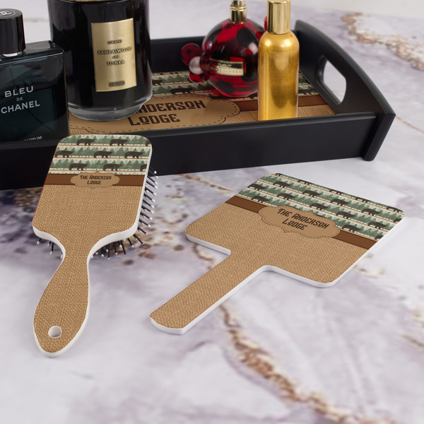 Cabin Hair Brush and Hand Mirror - Bathroom Scene