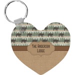 Cabin Heart Plastic Keychain w/ Name or Text