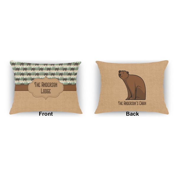 Cabin Indoor Rectangular Burlap Pillow (Front and Back)