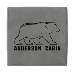 Cabin Jewelry Gift Box - Engraved Leather Lid (Personalized)