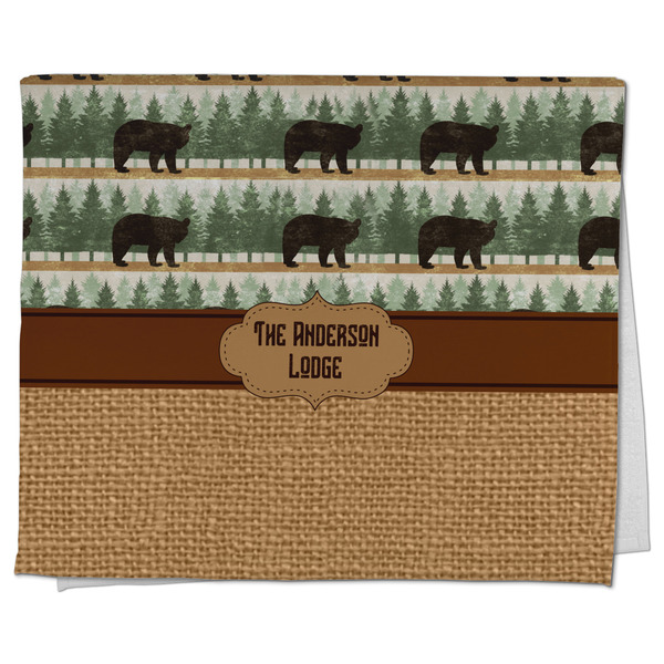 Custom Cabin Kitchen Towel - Poly Cotton w/ Name or Text