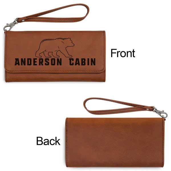 Cabin Ladies Wallets - Faux Leather - Rawhide - Front & Back View