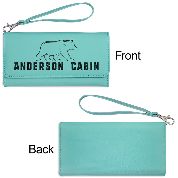 Cabin Ladies Wallets - Faux Leather - Teal - Front & Back View