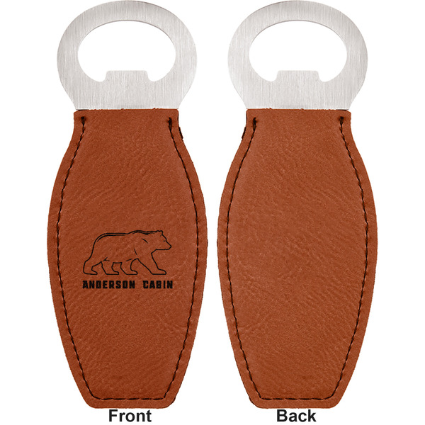 Cabin Leather Bar Bottle Opener - Front and Back (single sided)