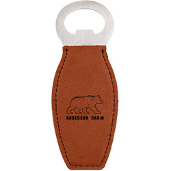 Cabin Leatherette Bottle Opener - Double Sided (Personalized)