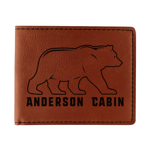 Custom Cabin Leatherette Bifold Wallet - Single Sided (Personalized)