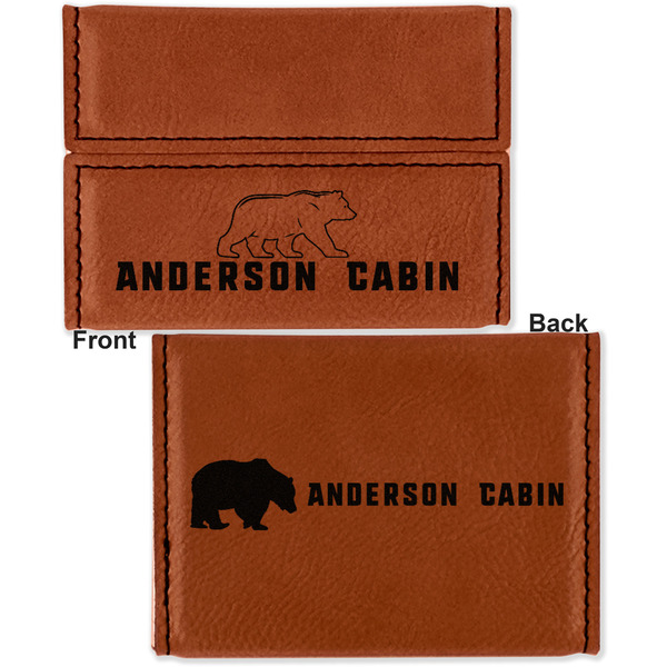 Cabin Leather Business Card Holder - Front Back