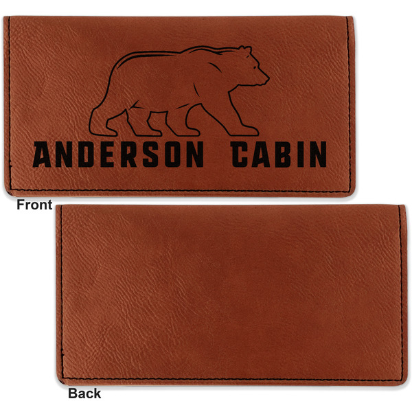 Cabin Leather Checkbook Holder Front and Back Single Sided - Apvl