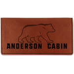 Cabin Leatherette Checkbook Holder - Double Sided (Personalized)