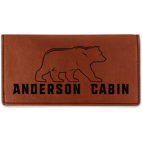 Custom Cabin Leatherette Checkbook Holder (Personalized)