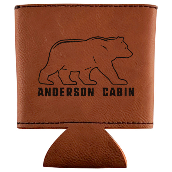 Custom Cabin Leatherette Can Sleeve (Personalized)