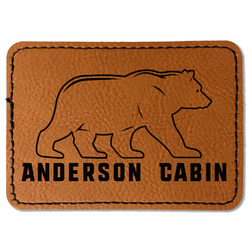 Cabin Faux Leather Iron On Patch - Rectangle (Personalized)