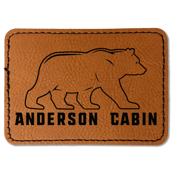 Custom Cabin Faux Leather Iron On Patch - Rectangle (Personalized)
