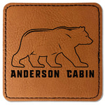 Cabin Faux Leather Iron On Patch - Square (Personalized)