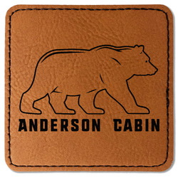 Cabin Faux Leather Iron On Patch - Square (Personalized)