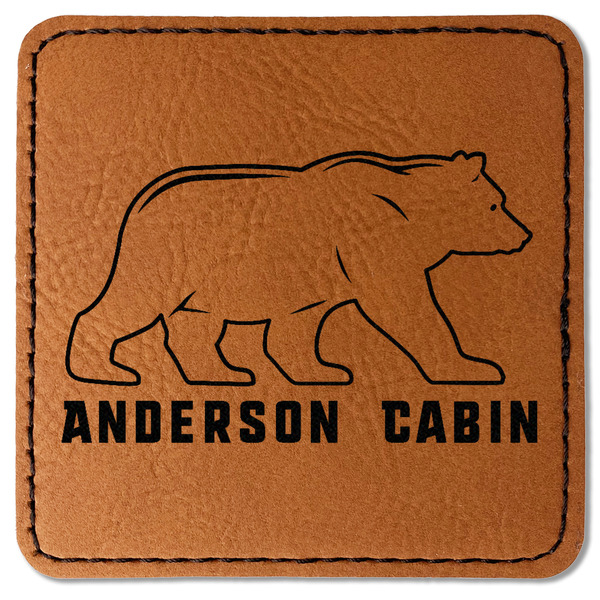Custom Cabin Faux Leather Iron On Patch - Square (Personalized)