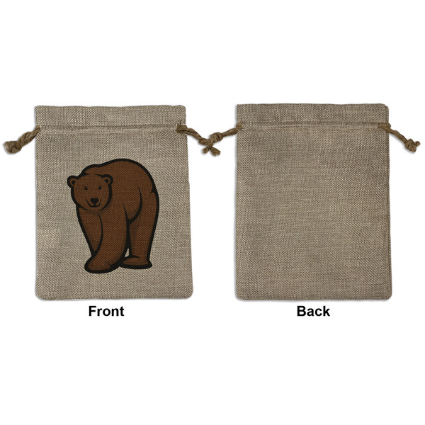 Cabin Medium Burlap Gift Bag - Front Approval