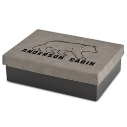 Cabin Gift Boxes w/ Engraved Leather Lid (Personalized)