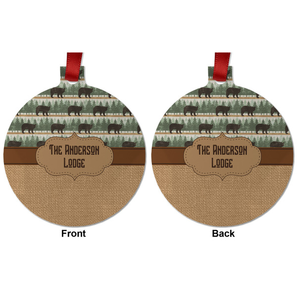 Cabin Metal Ball Ornament - Front and Back