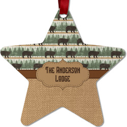 Cabin Metal Star Ornament - Double Sided w/ Name or Text