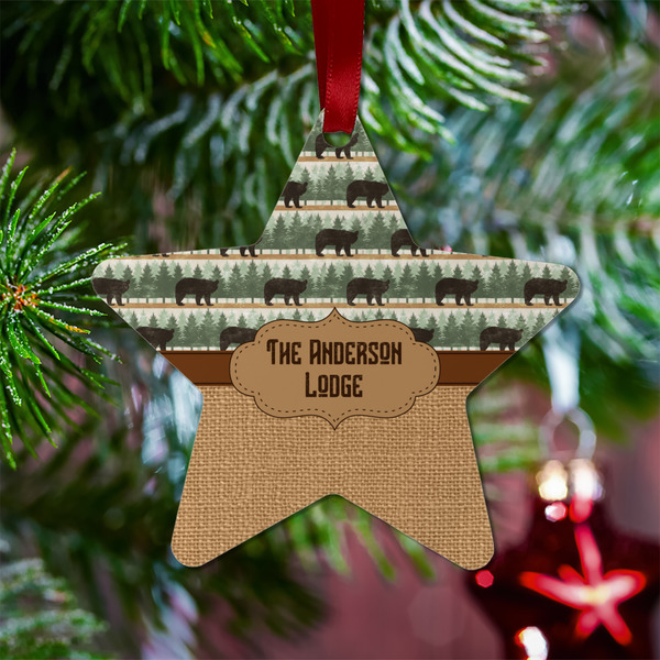 Cabin Metal Star Ornament - Lifestyle
