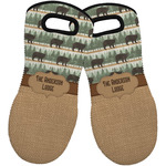 Cabin Neoprene Oven Mitts - Set of 2 w/ Name or Text