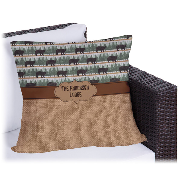 Custom Cabin Outdoor Pillow - 18" (Personalized)