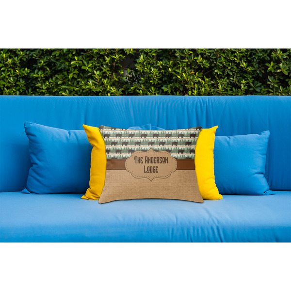 Cabin Outdoor Throw Pillow  - LIFESTYLE (Rectangular - 20x14)