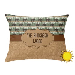 Cabin Outdoor Throw Pillow (Rectangular) (Personalized)
