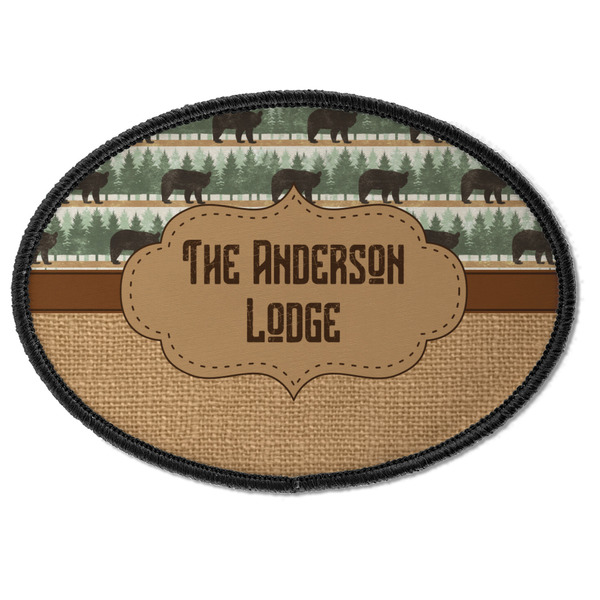 Custom Cabin Iron On Oval Patch w/ Name or Text