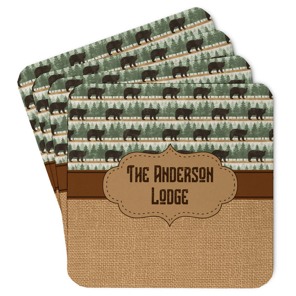 Custom Cabin Paper Coasters w/ Name or Text